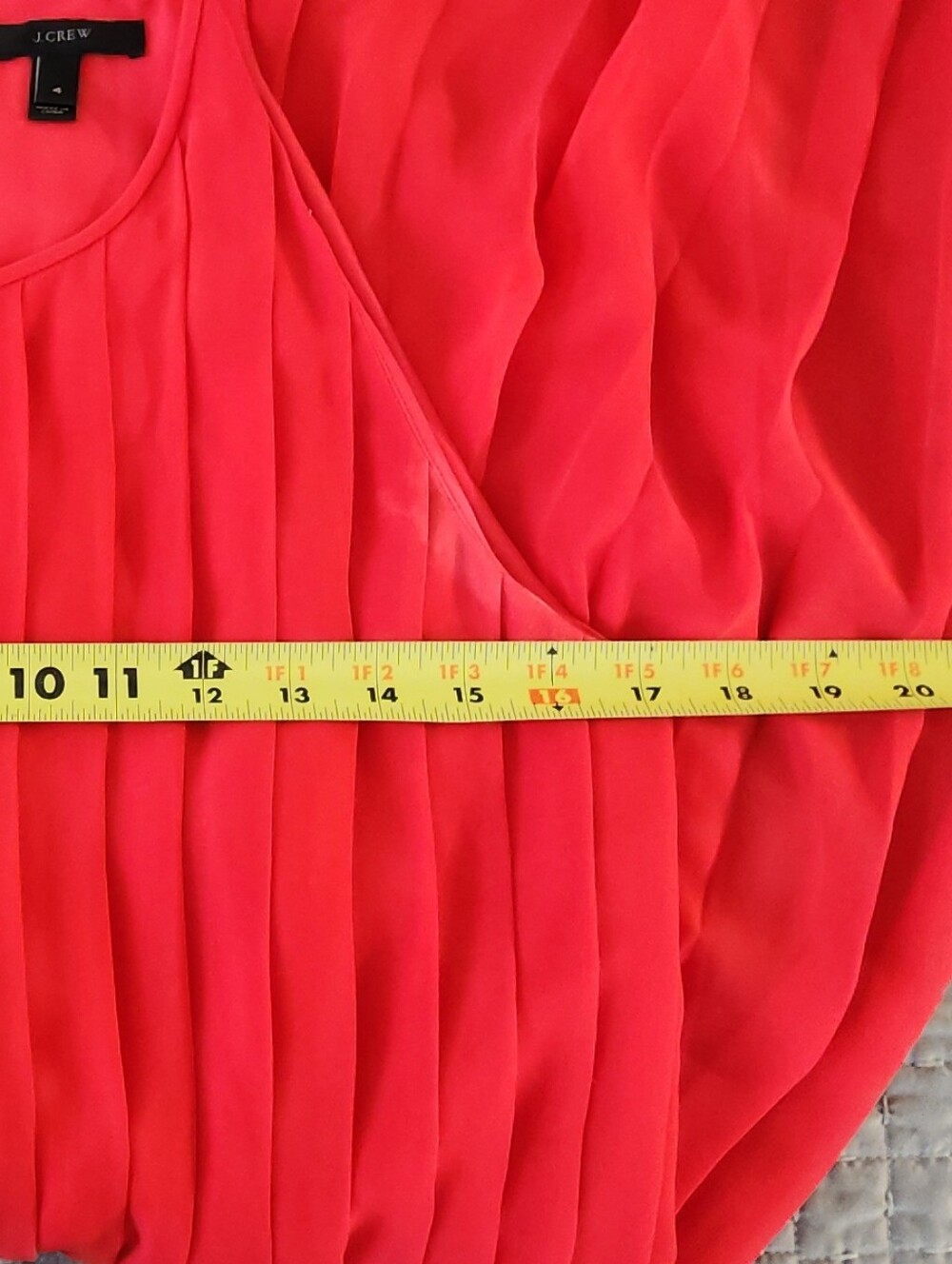 J. Crew Red Pleated Chiffon Dress - Picture 5 of 16